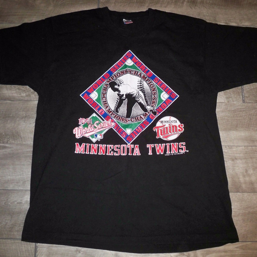 Vtg '91 Minnesota Twins World Series Tshirt Tee XL